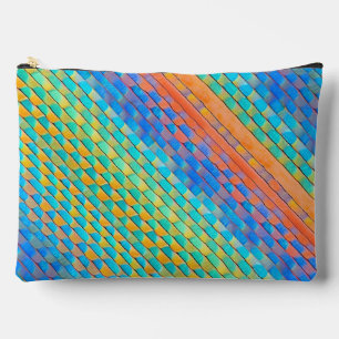 Colourful Abstract Woven Digital Pattern Accessory Pouch