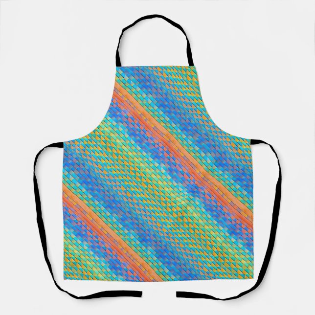 Colourful Abstract Woven Digital Pattern Apron (Front)