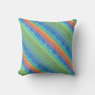 Colourful Abstract Woven Digital Pattern Cushion