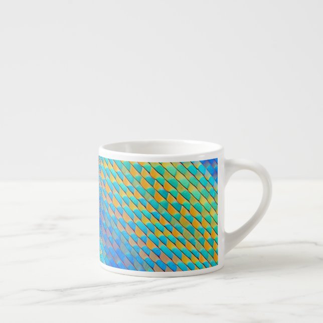 Colourful Abstract Woven Digital Pattern Espresso Cup (Right)