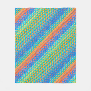 Colourful Abstract Woven Digital Pattern Fleece Blanket