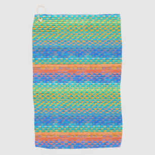 Colourful Abstract Woven Digital Pattern Golf Towel