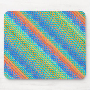 Colourful Abstract Woven Digital Pattern Mouse Pad