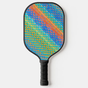 Colourful Abstract Woven Digital Pattern Pickleball Paddle