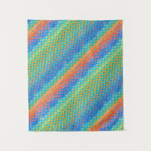 Colourful Abstract Woven Digital Pattern Tapestry