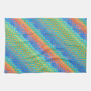 Colourful Abstract Woven Digital Pattern Tea Towel