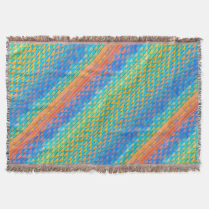 Colourful Abstract Woven Digital Pattern Throw Blanket