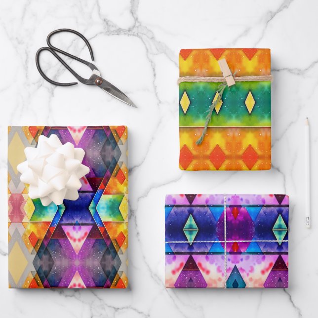 Colourful abstract wrapping paper. Geometric  Wrapping Paper Sheet (Front)