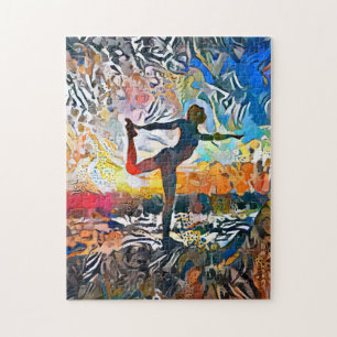 Colourful Abstract Yoga Pose Challenging Hard Ji Jigsaw Puzzle