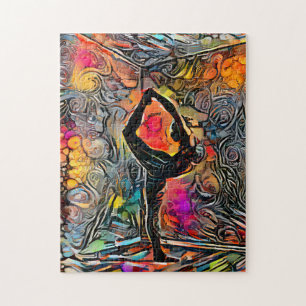 Colourful Abstract Yoga Pose   Challenging Hard Ji Jigsaw Puzzle
