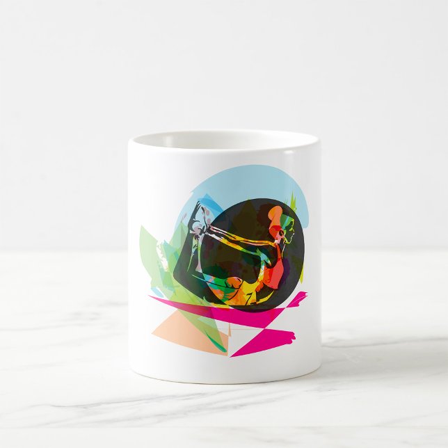 Colourful Abstract Yoga Pose Fitness and Wellness Coffee Mug (Creator Uploaded)