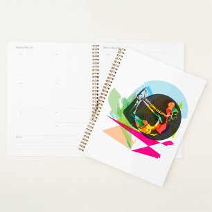 Colourful Abstract Yoga Pose Fitness and Wellness Planner