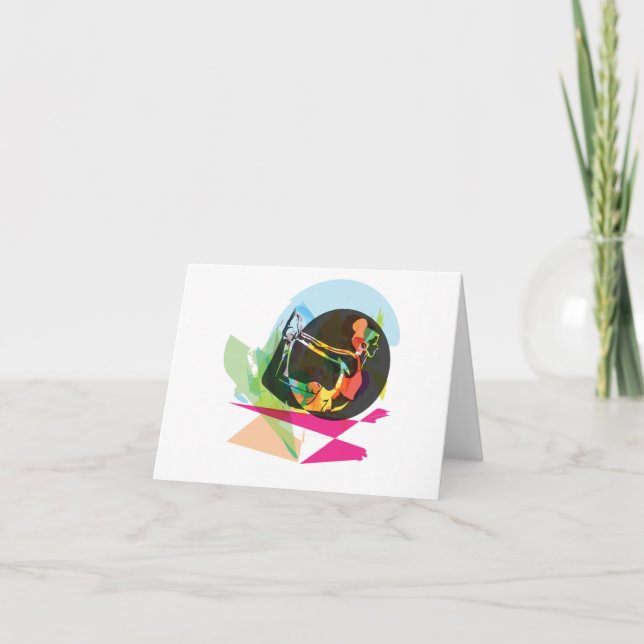 Colourful Abstract Yoga Pose Fitness and Wellness Thank You Card (Front)