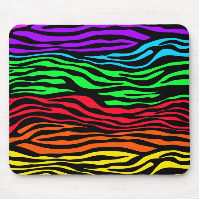 Colourful Abstract Zebra Mouse Pad (Front)