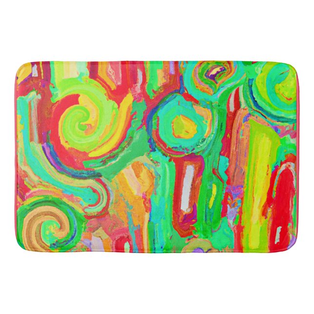 Colourful Abstraction Pattern Bath Mat (Front)