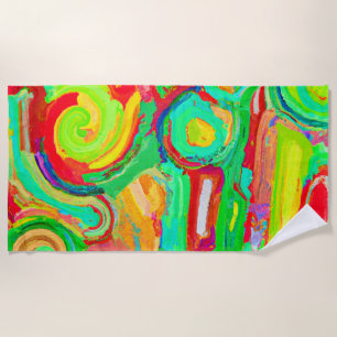 Colourful Abstraction Pattern Beach Towel