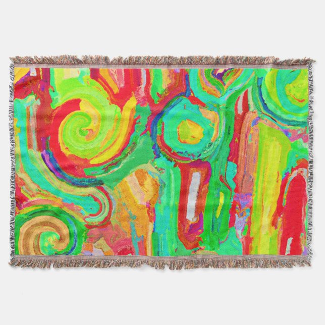 Colourful Abstraction Pattern Throw Blanket (Front)