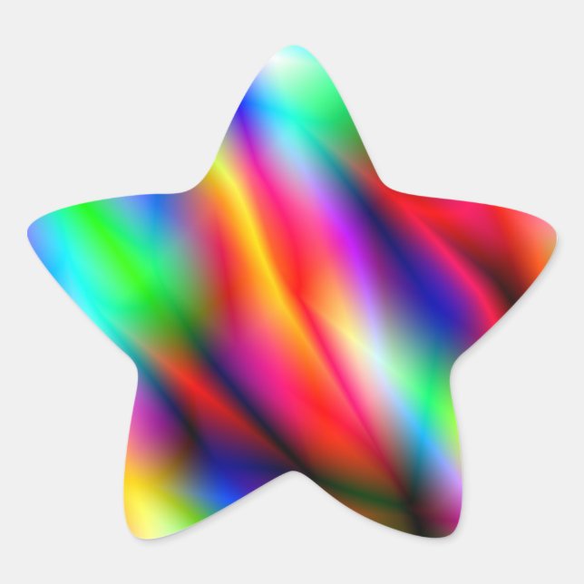 Colourful Abstraction Star Sticker (Front)