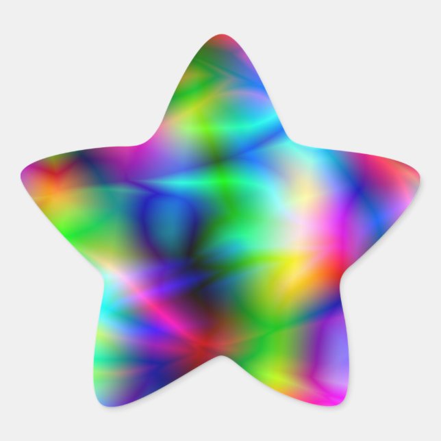 Colourful Abstraction Star Sticker (Front)