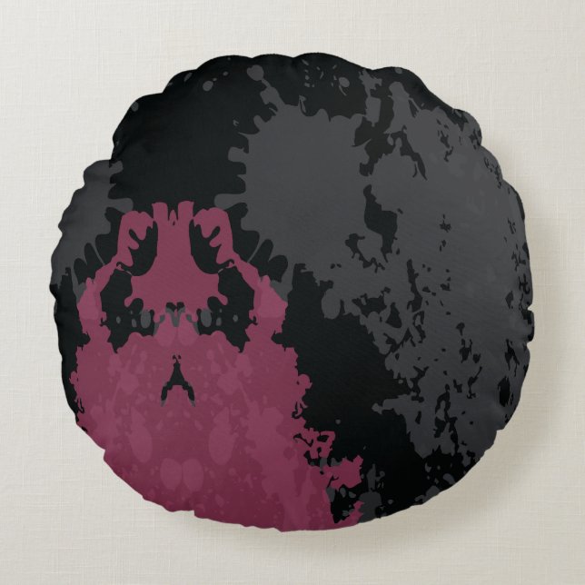 Colourful Abstractions: A Fusion of Splashes Round Cushion (Front)