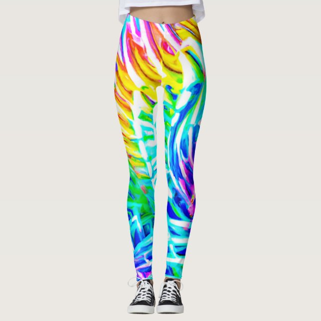 Colourful Abstractions Pattern Leggings (Front)