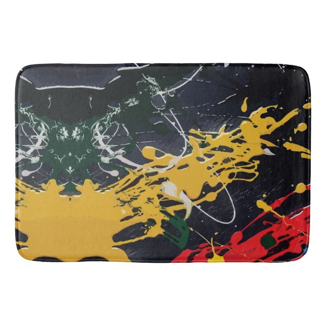 Colourful Abstractions: Splashes and Lines Bath Mat (Front)