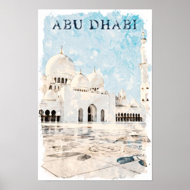 Colourful Abu Dhabi UAE Monument  Poster (Front)