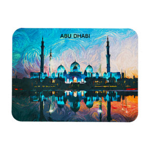 Colourful Abu Dhabi UAE Oil Paint Magnet