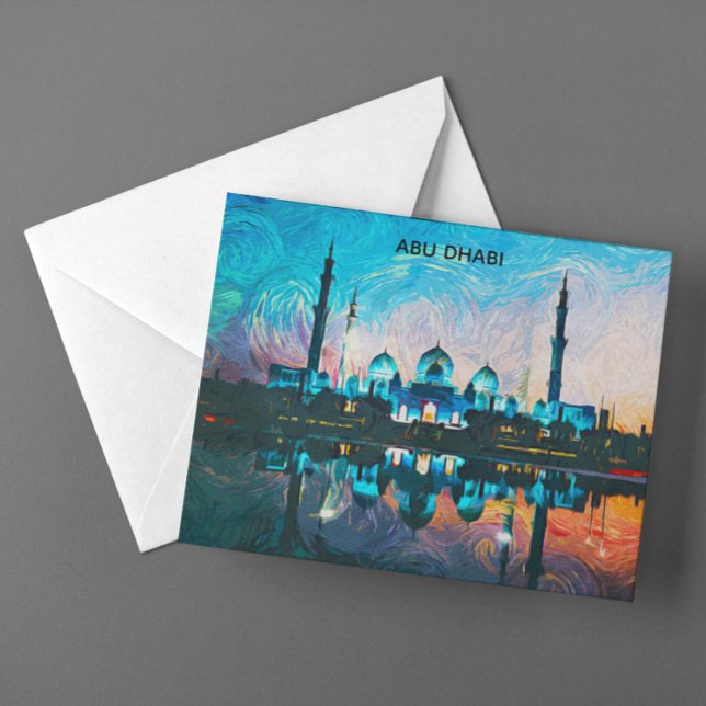 Colourful Abu Dhabi UAE Oil Paint Postcard (Colorful Abu Dhabi UAE Oil Paint Postcard)
