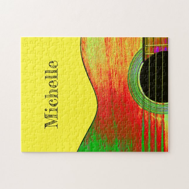 Colourful Acoustic Guitar Music Jigsaw Puzzle (Horizontal)