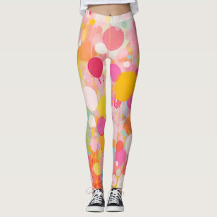 colourful acryl painting dots on a light ground leggings