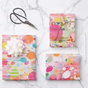 colourful acryl painting style wrapping paper sheet