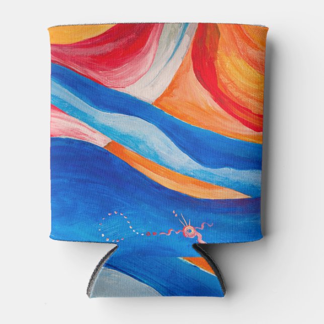 Colourful Acrylic: Art Textured Background Can Cooler (Front)