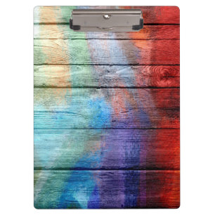 Colourful Acrylic Painting on Wood #2 Clipboard