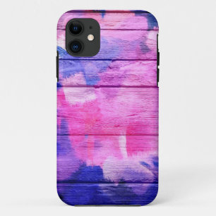 Colourful Acrylic Painting on Wood #5 iPhone 11 Case