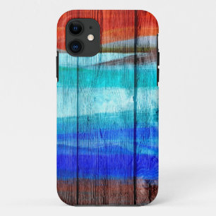 Colourful Acrylic Painting on Wood #8 iPhone 11 Case