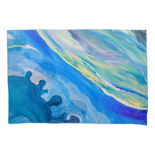 Colourful acrylic painting, textured background. pillowcase