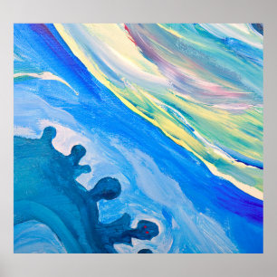 Colourful acrylic painting, textured background. poster