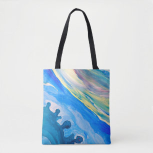 Colourful acrylic painting, textured background. tote bag