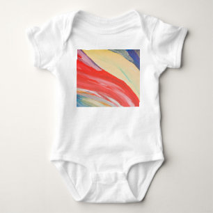Colourful Acrylic: Textured Wood Fragment Baby Bodysuit