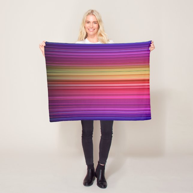 Colourful Acrylic Vertical Rainbow Pattern | Fleece Blanket (In Situ)