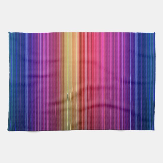 Colourful Acrylic Vertical Rainbow Pattern | Tea Towel (Horizontal)