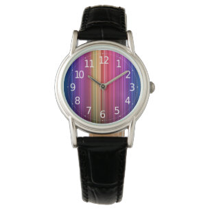 Colourful Acrylic Vertical Rainbow Pattern   Watch