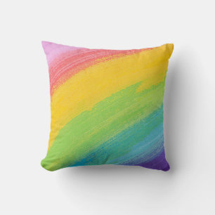 Colourful Acrylic Watercolor Rainbow Pattern Cushion