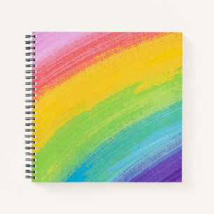 Colourful Acrylic Watercolor Rainbow Pattern Notebook
