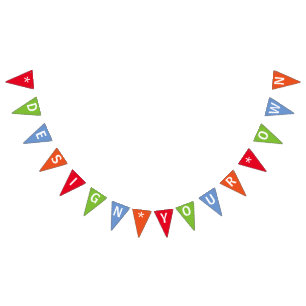 Colourful Add Text Personalised Custom Bunting
