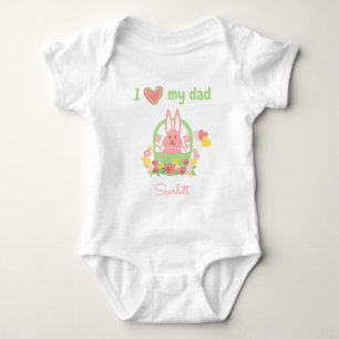 Colourful Adorable Rabbit in a Basket Baby Bodysuit