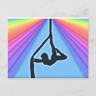 Colourful Aerial Silhouette Dancer Postcard