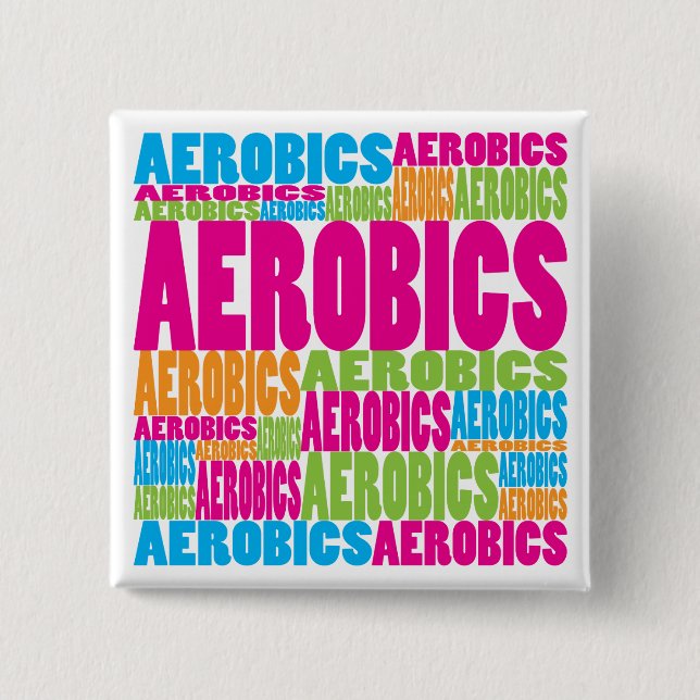 Colourful Aerobics 15 Cm Square Badge (Front)