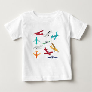 Colourful Aeroplanes Pattern Kids Bathroom Baby T-Shirt
